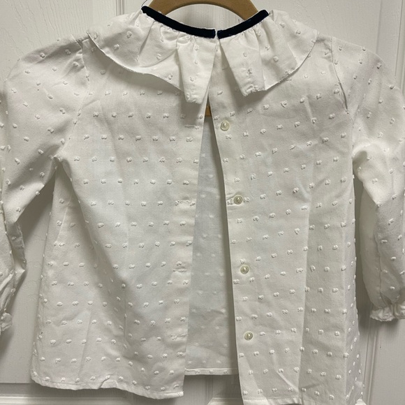 Martina Charlotte White Swiss Dot Bow Blouse - Picture 12 of 13
